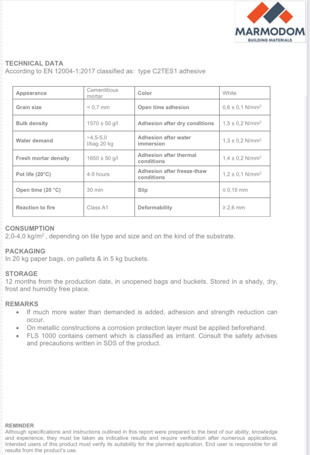 adeziv - alb - fls 1000 C2TES1 - super elastic - marmodom